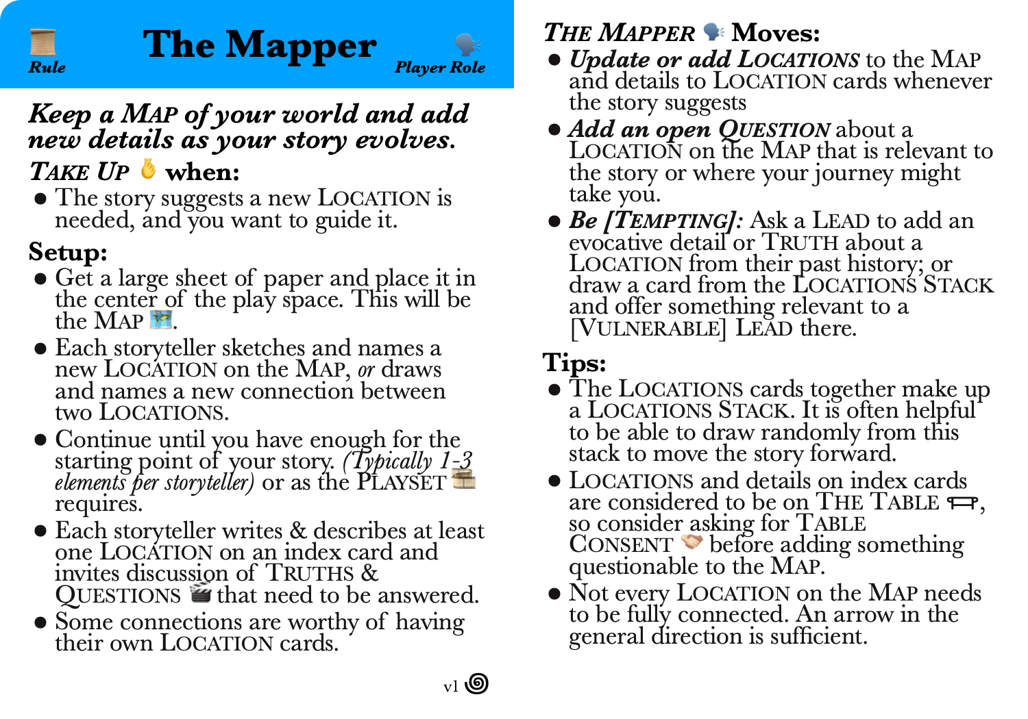 Player Role 🗣 card: The Mapper