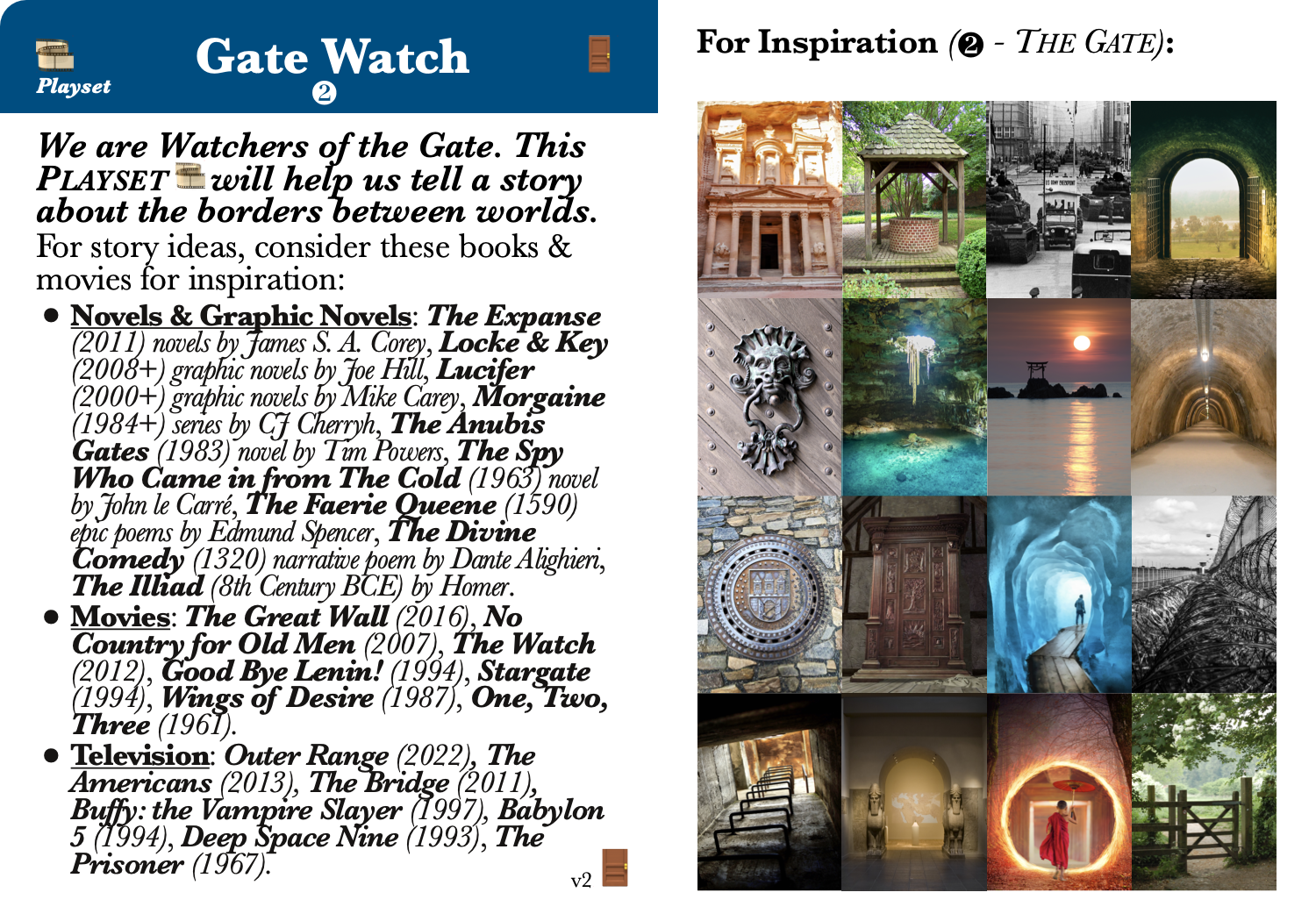 Tableau: Gate Watch 🚪 Playset 🎞 - Inspiration Card