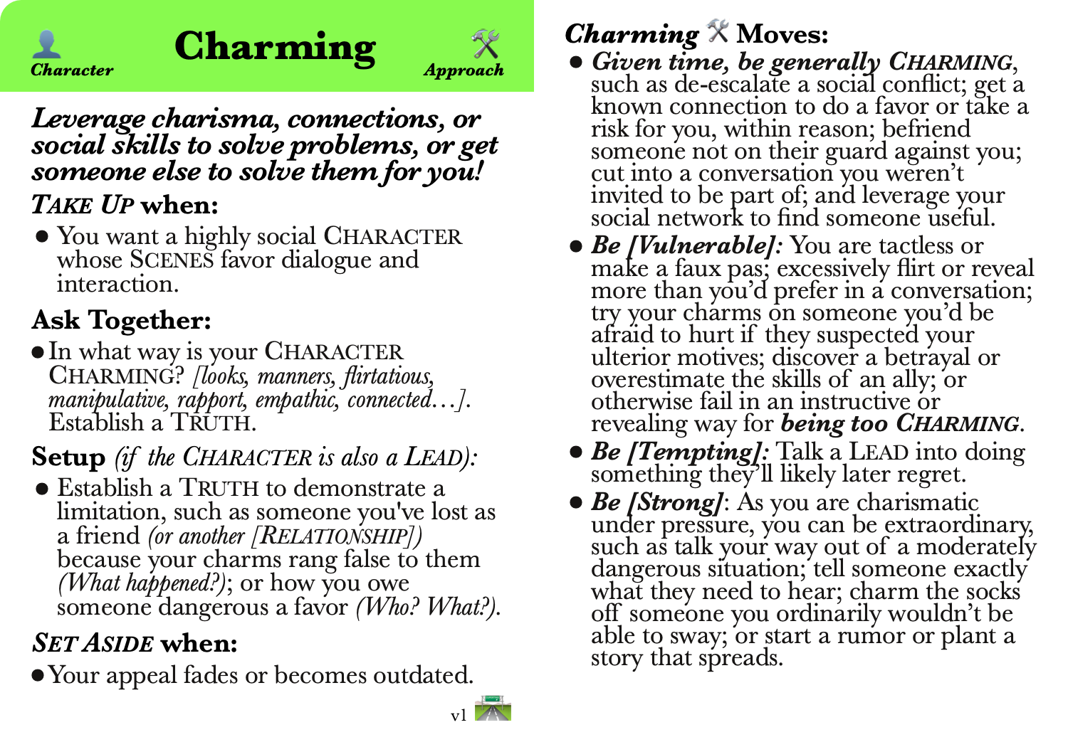 Character Trait  👤 card: Charming (from the Twilight Road 🛣 Playset)