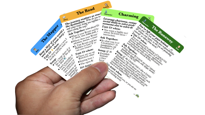 An Example of a Storyteller's Hand of Cards (from the Twilight Road 🛣️ Playset)